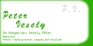 peter vesely business card